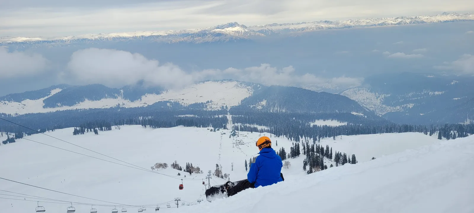 Sunset over the Gulmarg ski slopes