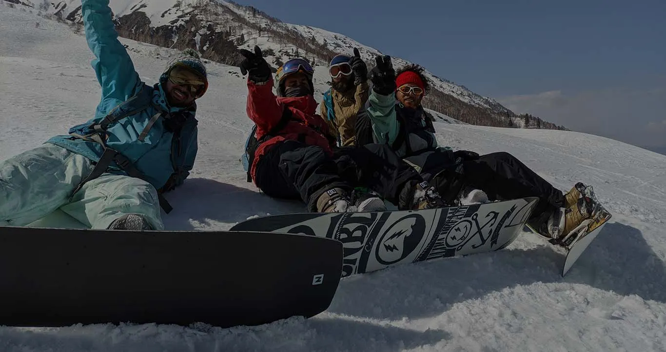 Kashmir Ski School instructor with guests on Gulmarg slopes